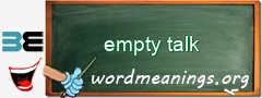 WordMeaning blackboard for empty talk